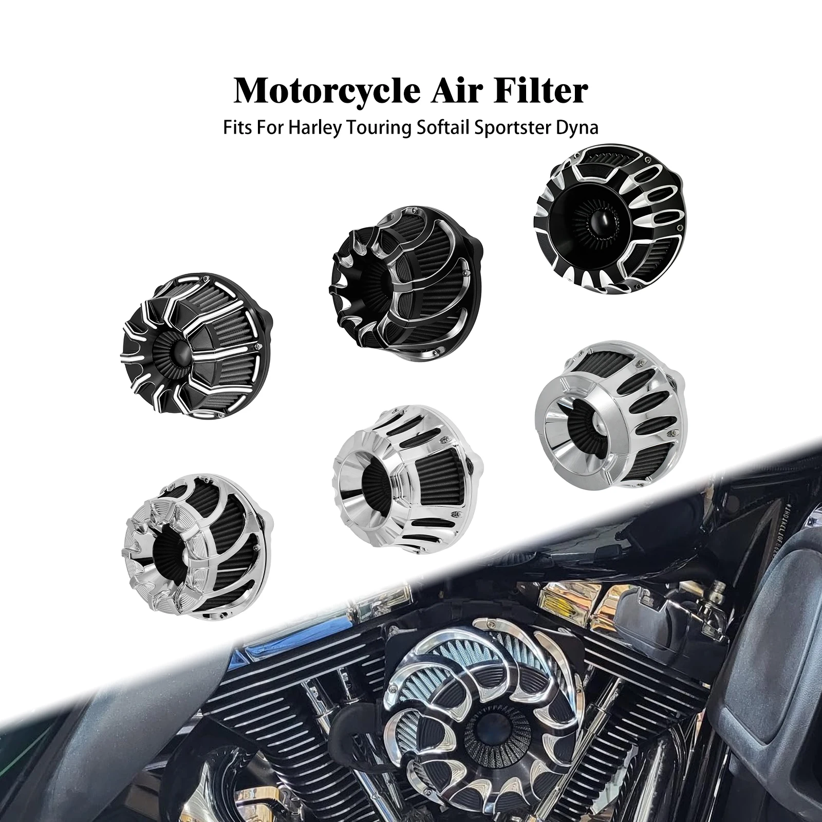 Motorrad-Luftfilter CNC-Ansaugluftreiniger für Harley Touring Road Electra Street Glide Softail Breakout FXBB Sportster Dyna
