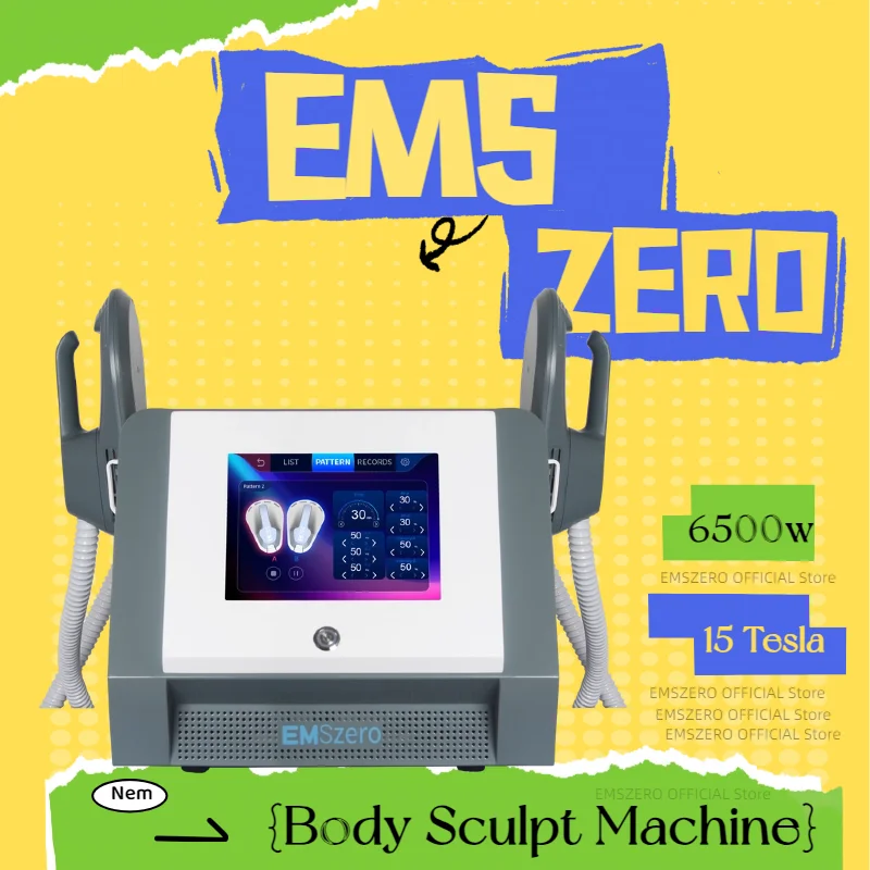 

Professional EMSzero EMS Body Sculpting Machine Portable Shaping RF Muscle Stimulator 15Teslas 6500W 4 Handle