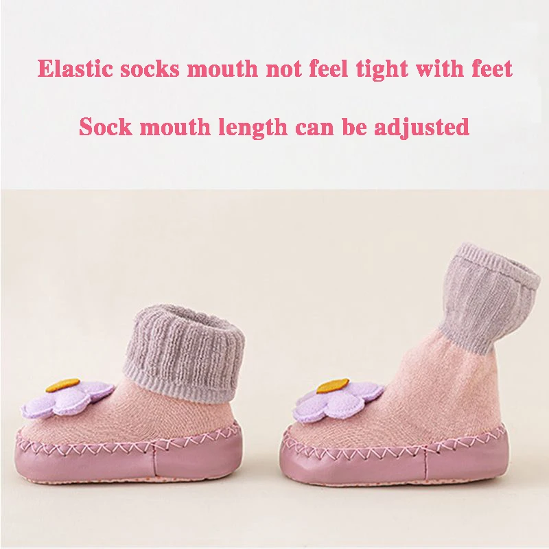Cute Cartoon Animal Baby Shoes Foot  Floor Socks For Boy Girl Winter Soft Cotton Anti Slip Soled Newborn Toddler First Walkers