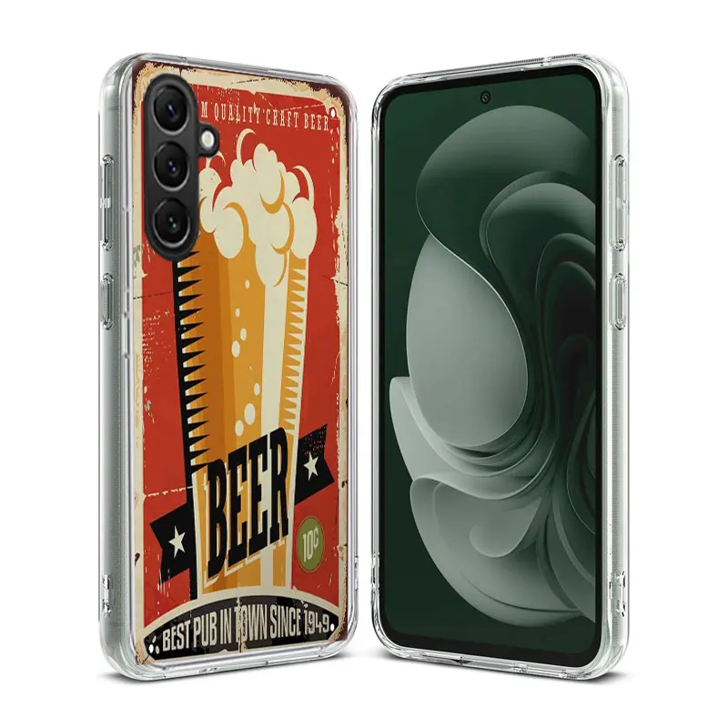 Beer Cup Barley Vintage Rusty iron plate Phone Case Samsung Galaxy A70 A50 A40 A30 A20E M30S M31 M21 M12 J8 J6 J4 M32 M52 M51 A9