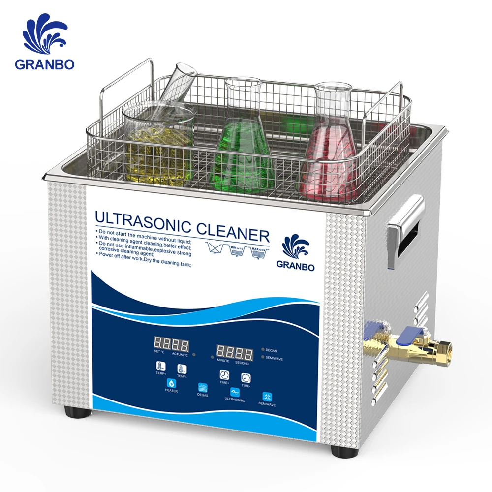 New Granbo Ultrasonic Cleaner for Laboratory Application 15L 360W/540W Glass Optical Metal Items Precision Cleaning