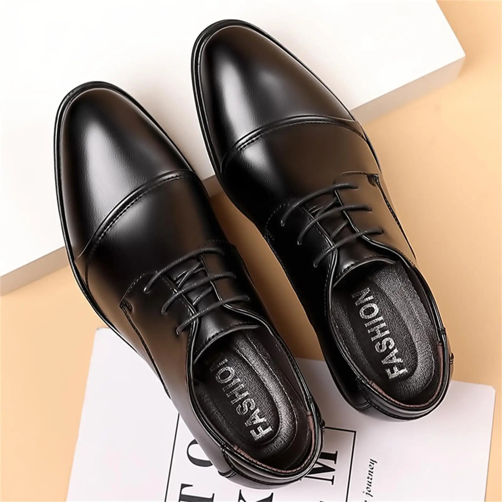 Men's Classic Modern Formal Business Oxford Dress Shoes Comfortable Tuxedo Lace-Up Derbys Casual Shoes for Men - Image 4