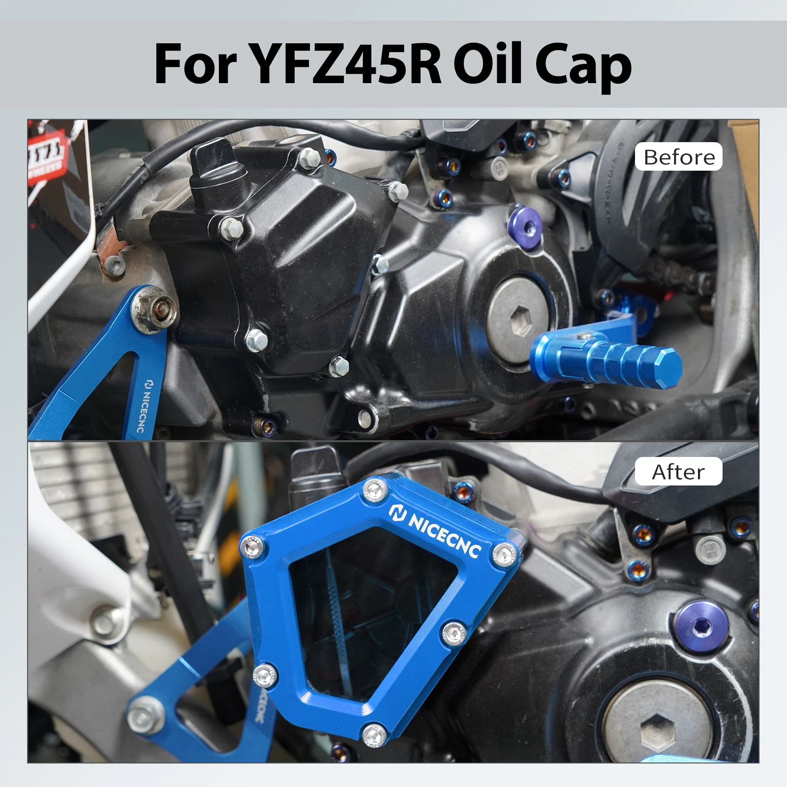 야마하 완전 투명 오일 커버, YFZ450R 용 투명 가드 캡, YFZ450R YFZ450RSE 2009-2023 ATV 액세서리, 18P-15423-00-00