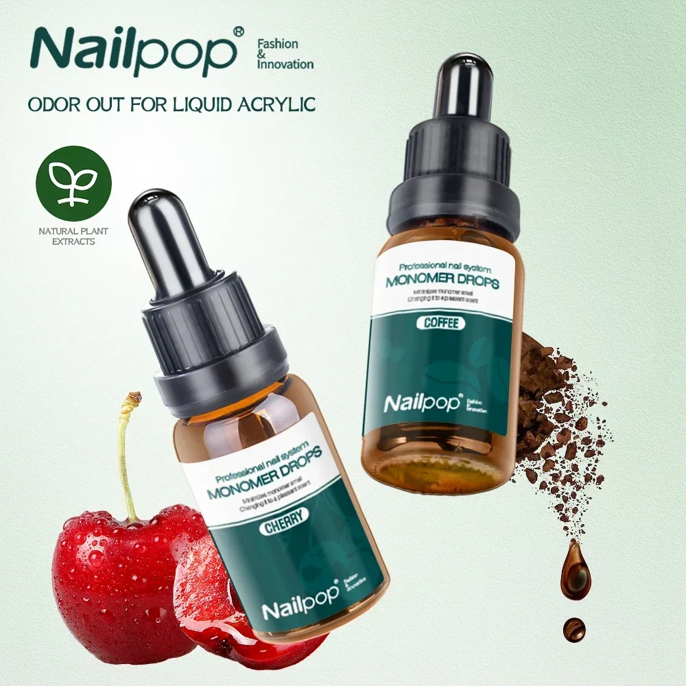 NAILPOP Gocce per odori monomero Neutralizzatore liquido acrilico facile da applicare per la rimozione degli odori di smalto Estensioni delle unghie e acrilici