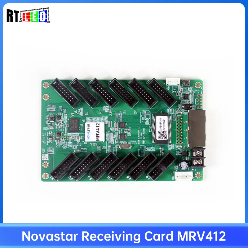 Novastar MRV412-Empfangskarte, vollfarbig, großer LED-Videobildschirm, Kassette, 12 HUB75E-Ports, Schnittstelle, 512 x 512 Pixel, Controller