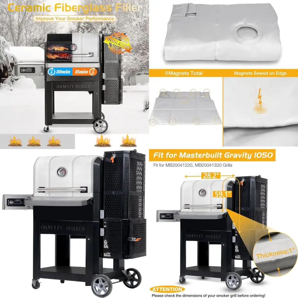 

Replacement Insulation Cover for Masterbuilt Gravity 1050 Series Smoker, MB20041220 & MB20041320, BBQ Winter Accessory