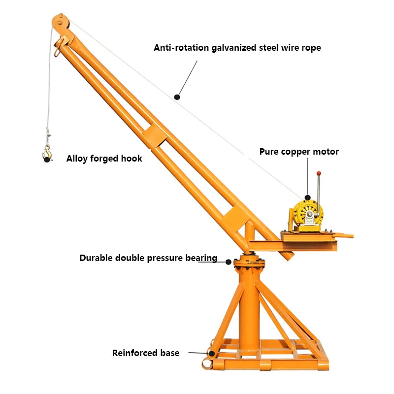 250kg 12m Lifting Hoist Electric Feeding Elevator Building Decoration Small Lifting Crane Household Electric Hoist Crane