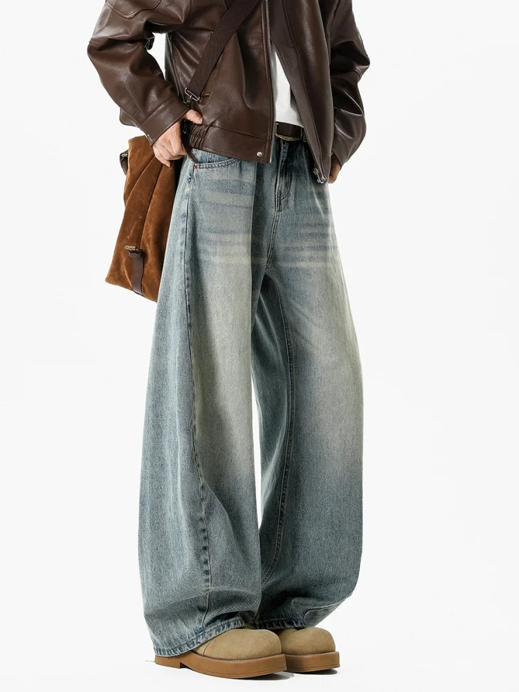 

American High Street Knife Jeans Men Women Sle Spring Autumn Vintage Loose Slim Long Casual Straight Leg Pants