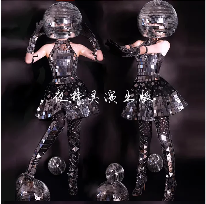 

New Shiny Lens Sexy Short Skirt With Fashionable Temperament, Singer Bar Party Evening Dress