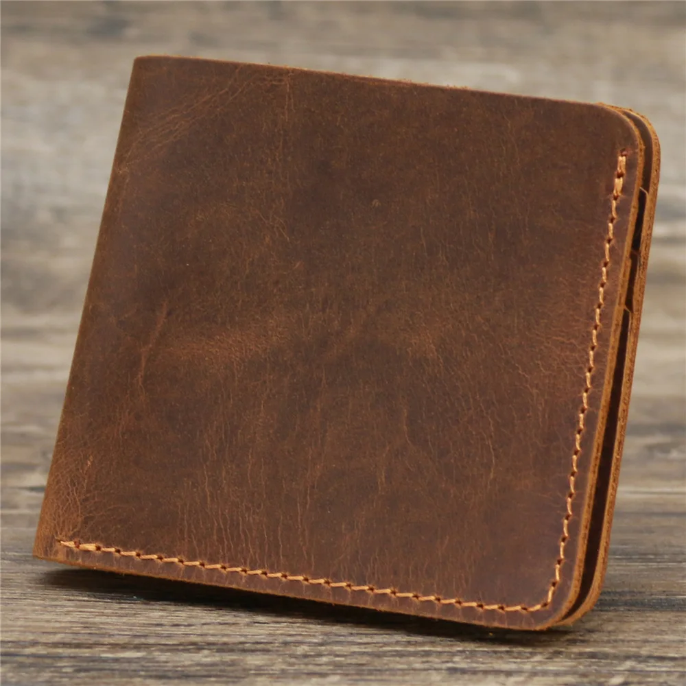 Genuine Leather Men’s Wallet - Retro Slim Card Holder With RFID Protection