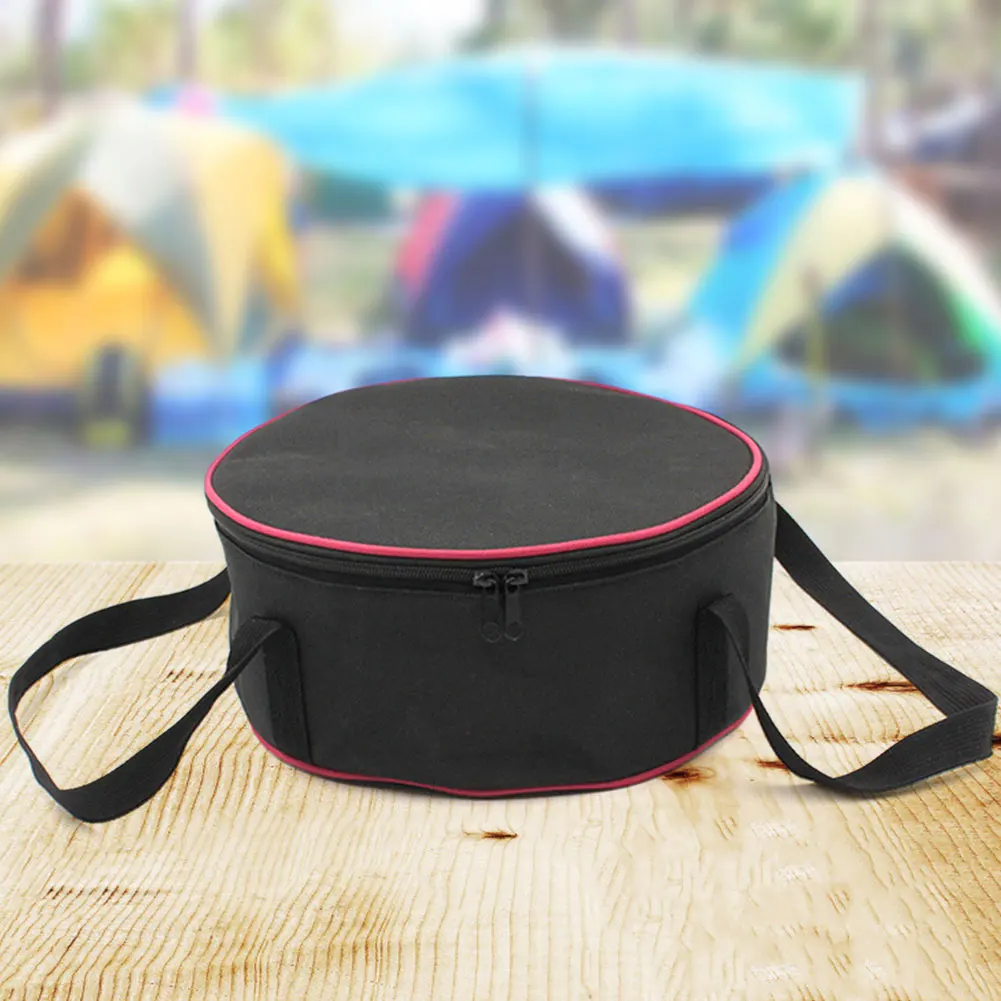 التخييم تخزين حقيبة يد المحمولة أواني الطبخ الأواني حقيبة تخييم 600D أكسفورد القماش المضادة للتصادم للسفر في الهواء الطلق الشواء