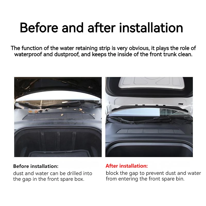 For Tesla Model 3/Y 2018-2023 Front Waterproof Chassis Cover Water Strip Air Inlet Protective Cover Modification Accessories