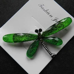 Creative New Fashion Dragonfly Brooches for Women Vintage Crystal Resin Dragonflys Brooch Pins Insect Jewelry Blackpink