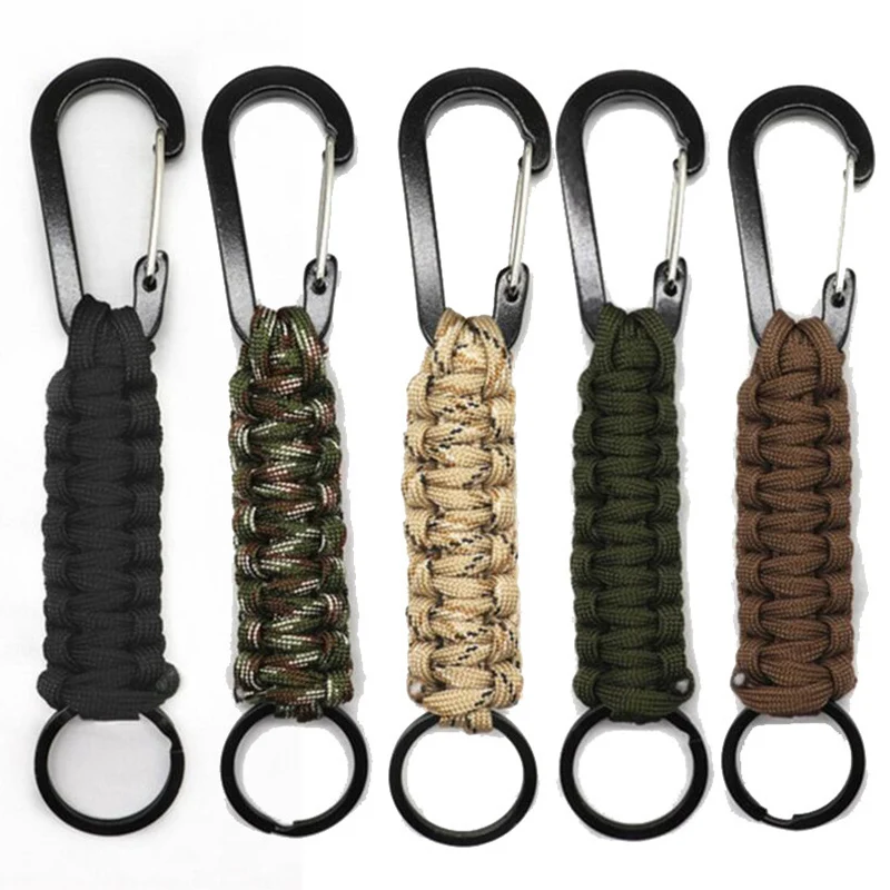 

1 piece Outdoor Keychain Ring Camping Carabiner Military Paracord Cord Rope Camping Survival Kit Utility Hanging Hook