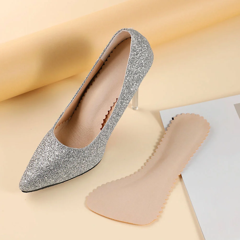 2 Pairs Heel Three-point Cushioned High Heels Riser Pu Arch Support Insoles