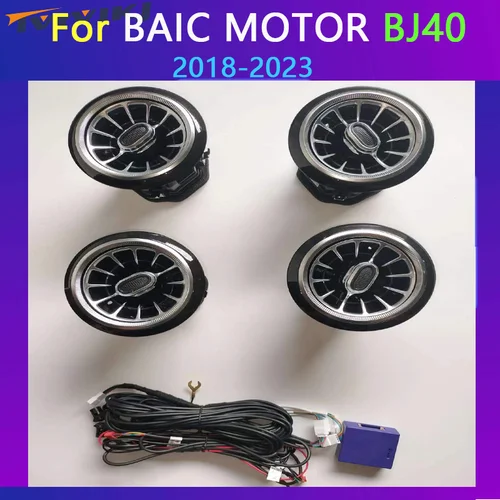 TVYVIKJ LED 자동차 내부 앰비언트 라이트, BAIC 모터 BJ40 전면 벤트 입구 앰비언트 라이트, 앱 제어, 64 색 멀티 모드 변경