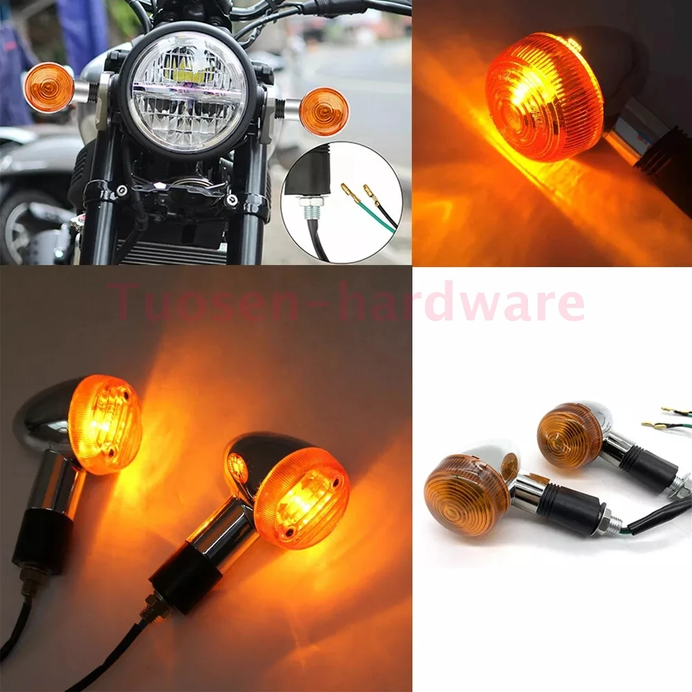 

2X For Kawasaki Vulcan VN 1500 1600 1700 2000 800 900 Classic Turn Signal Lights Retro