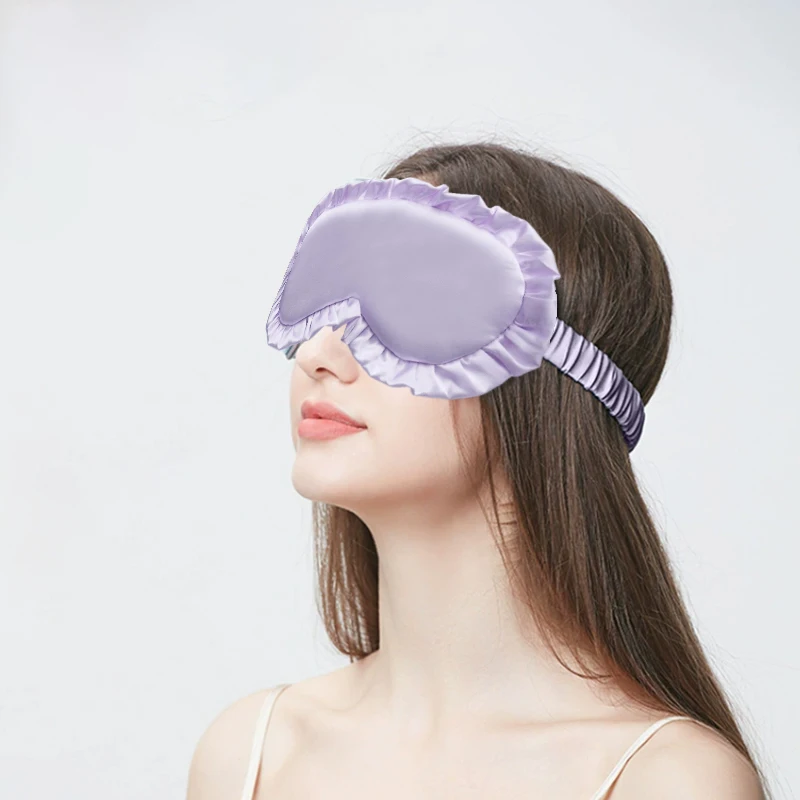 

Multicolor Silk Ruffle Sleep Eye Mask - Soft Travel Shading Eye Protection Cover for Women And Men