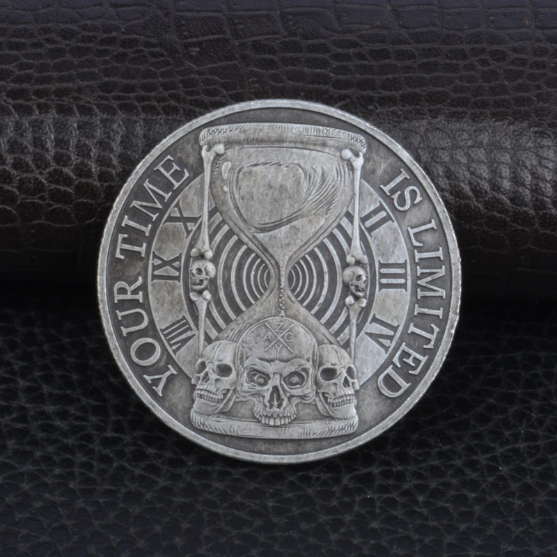 MeMeNto Mori Coin Your Time Is Limited  Antique Metal Remind Coin