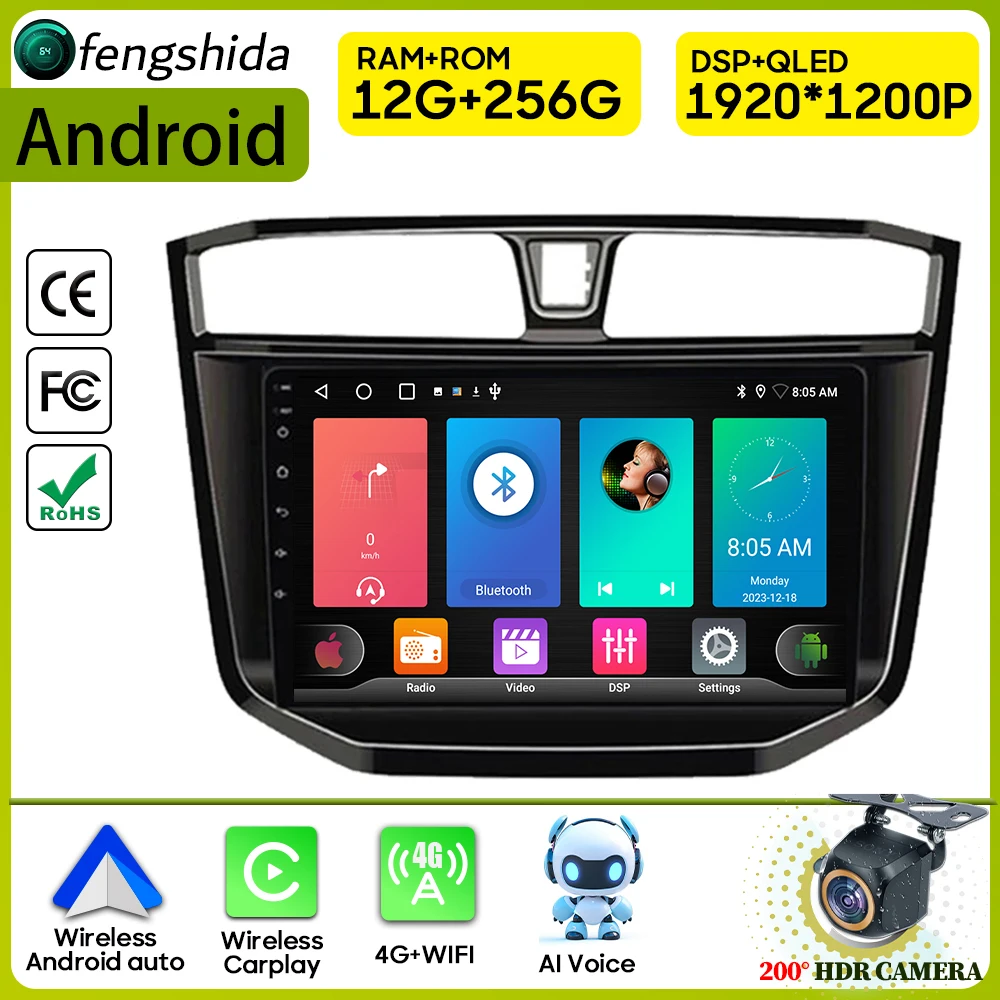 Car Radio Carplay For MAXUS T60 T70 Pickup 2017-2021 Navigation GPS Android Auto Stereo Multimedia Player 4G Wifi Video No 2din