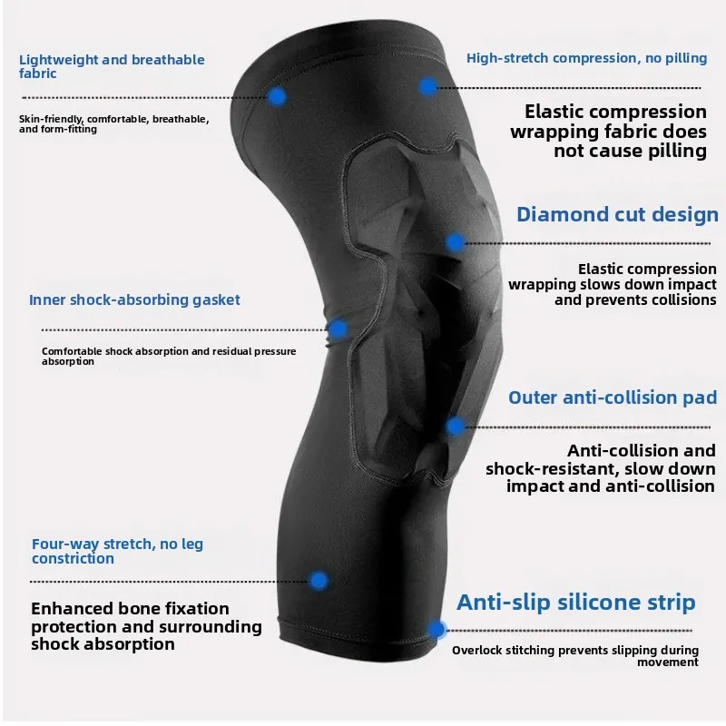 Professional anti-collision breathable knee pads basketball and volleyball sports long sheaths