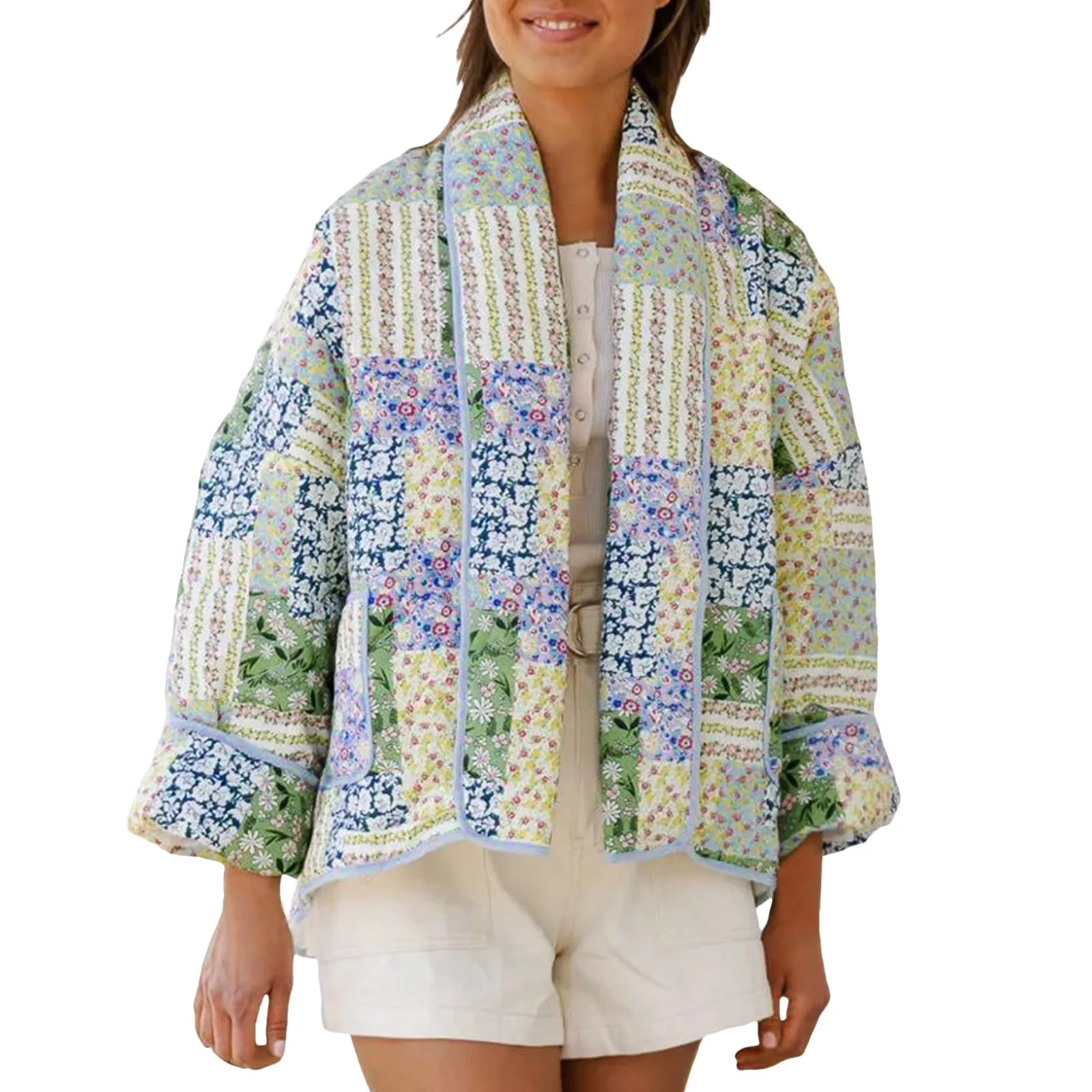 

Women's Cotton Jacket Autumn And Winter New Floral Patterns Cardigan Cotton Jacket Elegant Ladies Street Shoot Women's Clothes