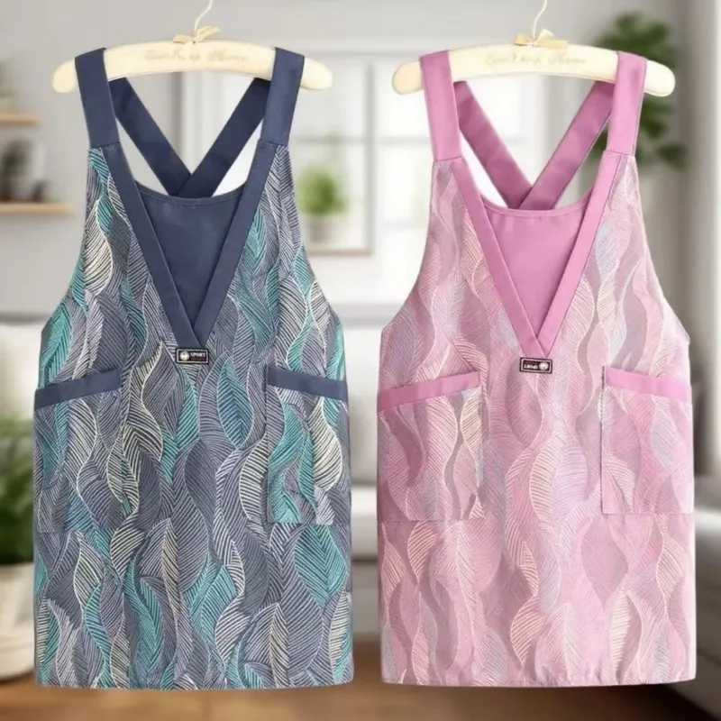 New Canvas Blouse Catering Cooking Apron Kitchen Home Cooking Long Sleeve Work Wear Resistant Overalls Women Breathable