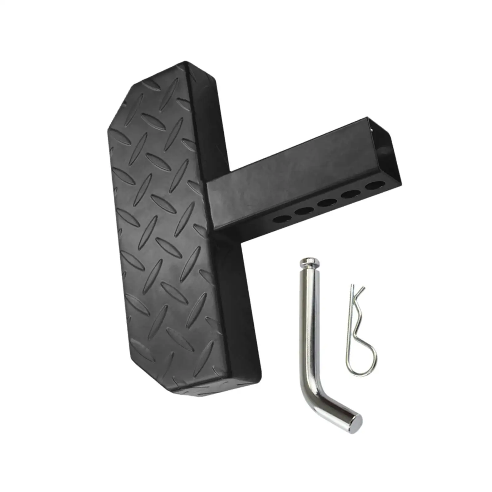 Rear Tow Hitch Step Bar Heavy Duty Steel Bumper Protector for Car SUV Truck 2 Inch Trailer Receiver view 4