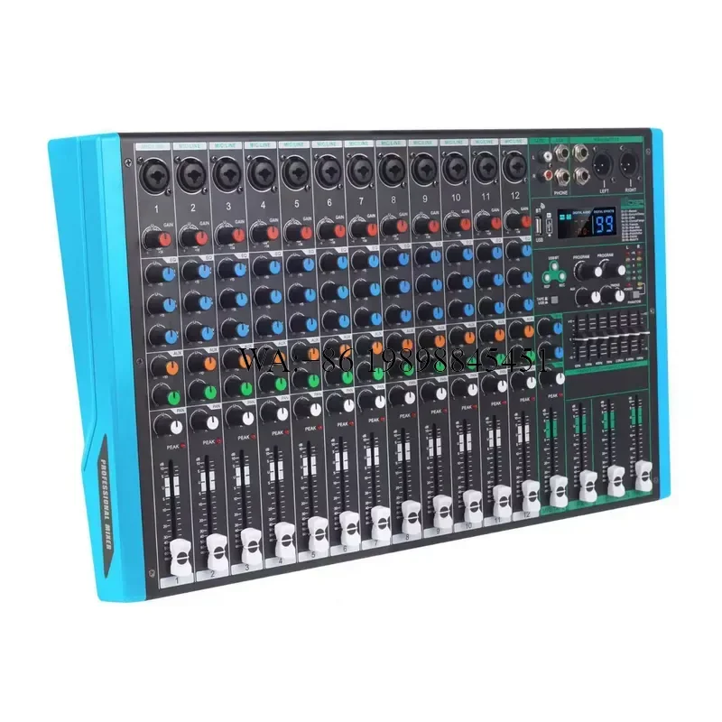 WMWMNU Professional Audio Mixer 12-Channel 99DSP Effects Dj Controller/audio Console Mixer Recording Streaming Sound Card