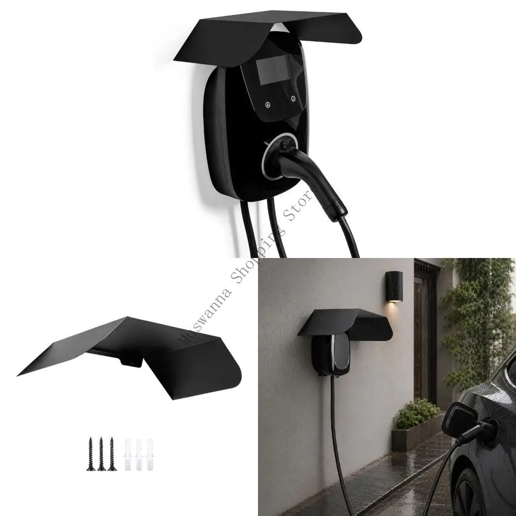 Couverture poteau chargement Garage, couverture pluie murale en métal avec forme toit pour le charge