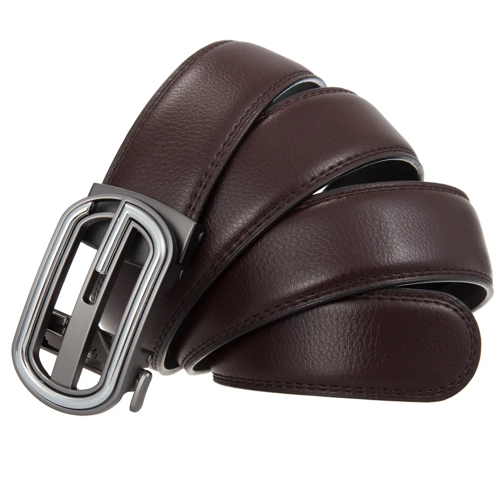 Men Belts Genuine Leather Designer Buckle Luxury Gift Formal Ceinture Homme Business Cowboy Waistband Trouser Ratchet