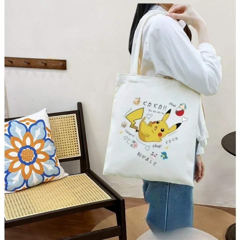 Takara Tomy Pikachu Borsa a tracolla in tela Demon Slayer Blade Mario Borsa casual Borsa per la spesa riutilizzabile da donna di grande capacità