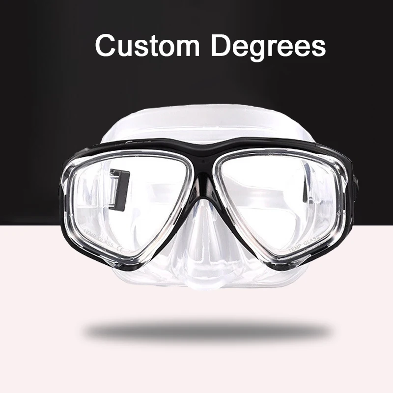 -1.5 To -8.5 Myopia Men Women Silicone HD Clear Anti Fog Diving Eyewear Masks Custom For Left Right Eyes Different Degrees