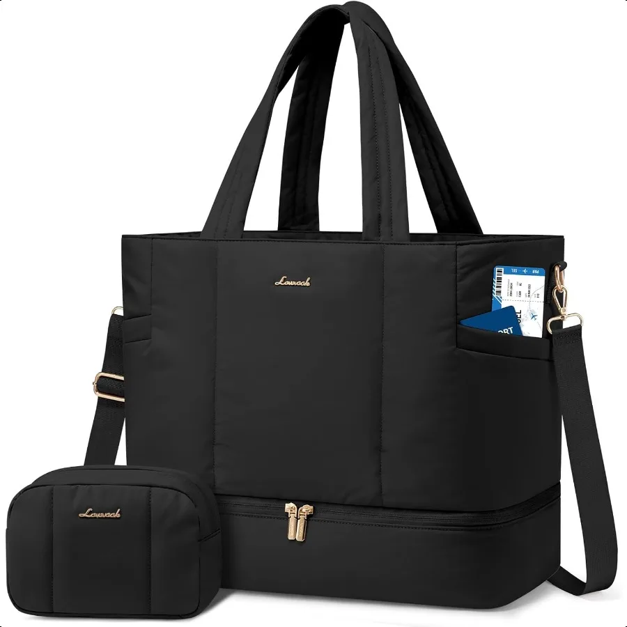

LOVEVOOK Travel Duffle Bag Puffer Weekender Bags for Women with Shoe Compartment Carry On Overnight Hospital Bag Gym Tote