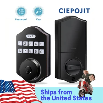 CIEPOJIT Smart Front Door Lock Deadbolt Keyless Entry Locks Digital Keypad Security For Home Unlock with password/key 1
