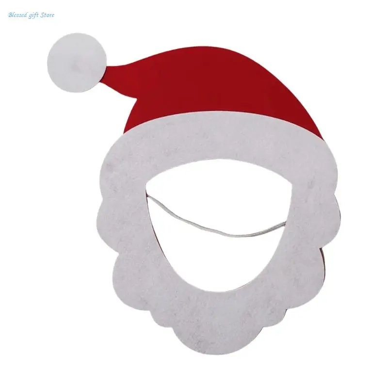 Farbic Natale Maschera Babbo Natale Disegni del viso con eleganti abbellimenti floreali Accessorio per abiti da festa