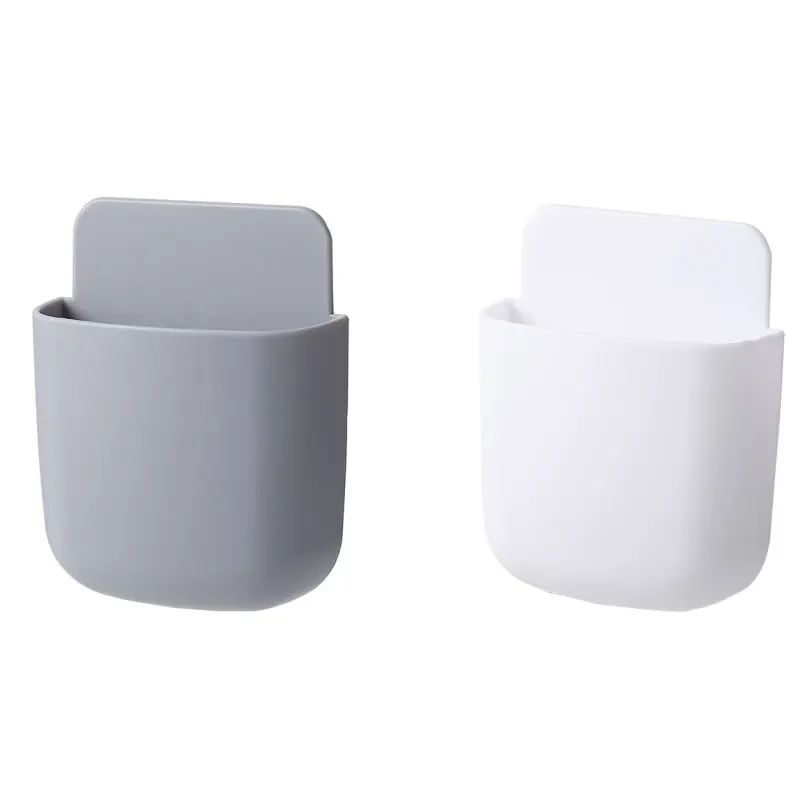 

2PCS Remote Control Storage Box No Drilling Wall Mounted Home Living Room Remote Control Bedside Bedroom Telephone Storage Shelf