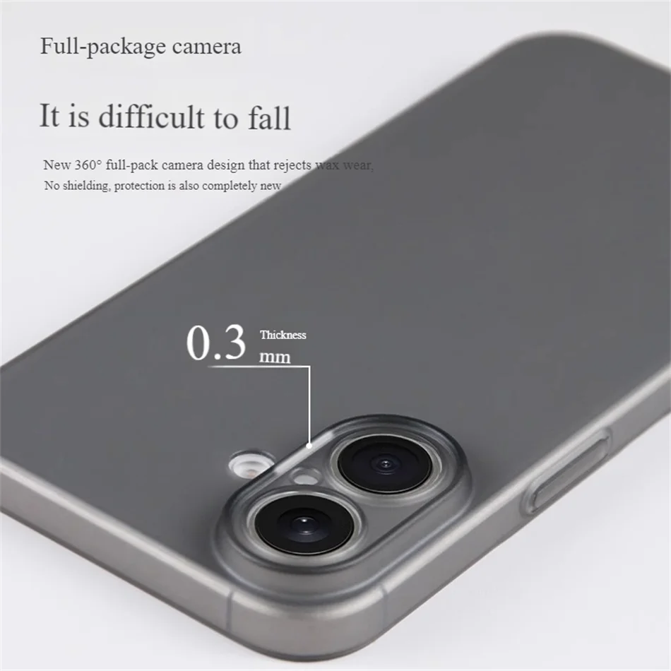 Ultra Thin Matte Case For iPhone 17 Air 16 15 14 13 Pro Max Transparent Hard PC Translucent Hard Frosted Shockproof Phone Cover