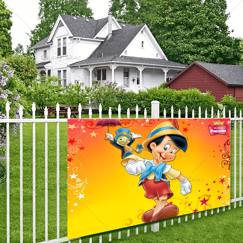 Disney Pinocchio Boys Birthday Backdrop Cute Grandpa Carpenter Party Decoration Photography Background Baby Shower Booth Prop