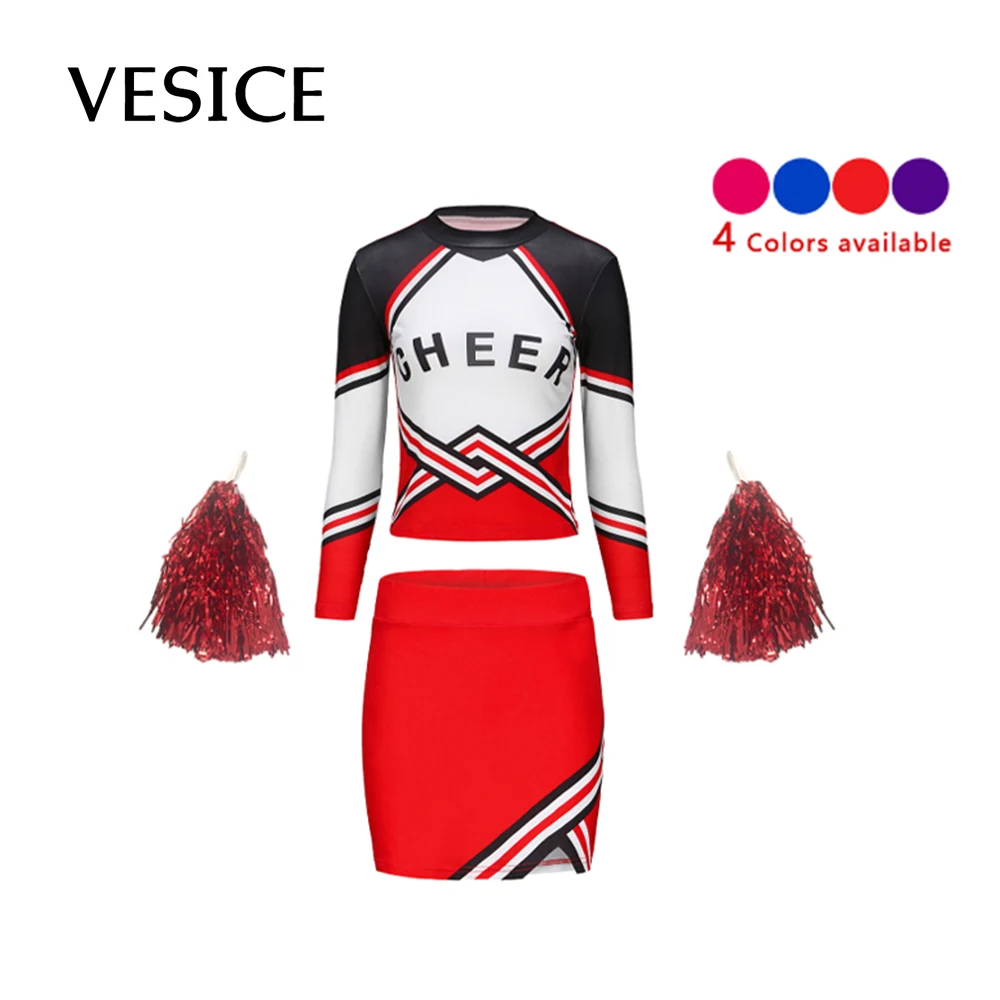 Child Cheerleader Uniform Dress Outfit Cosplay Costume School Girls Musical Sports Team Suit Summer Children's Set Role Playing