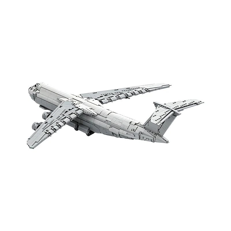 MOC Military C-5 Galaxy Heavy Cargo Transport Aircraft Jet Warplane Air Force DIY Building Blocks Bricks Toy Model Set Gift