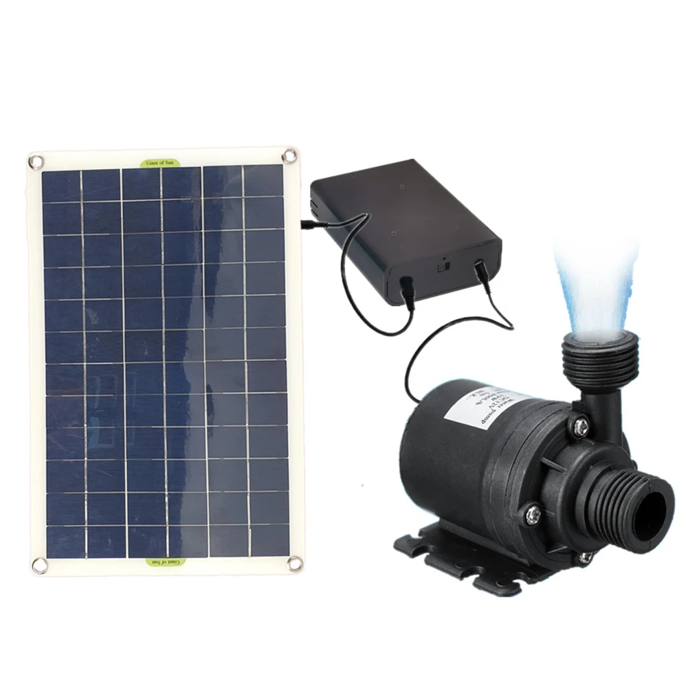 Brushless Solar Water Pump Kit 50W Solar Panel Solar Power Water Pump Solar Fountain Water Pump for Bird Bath Garden Fountain