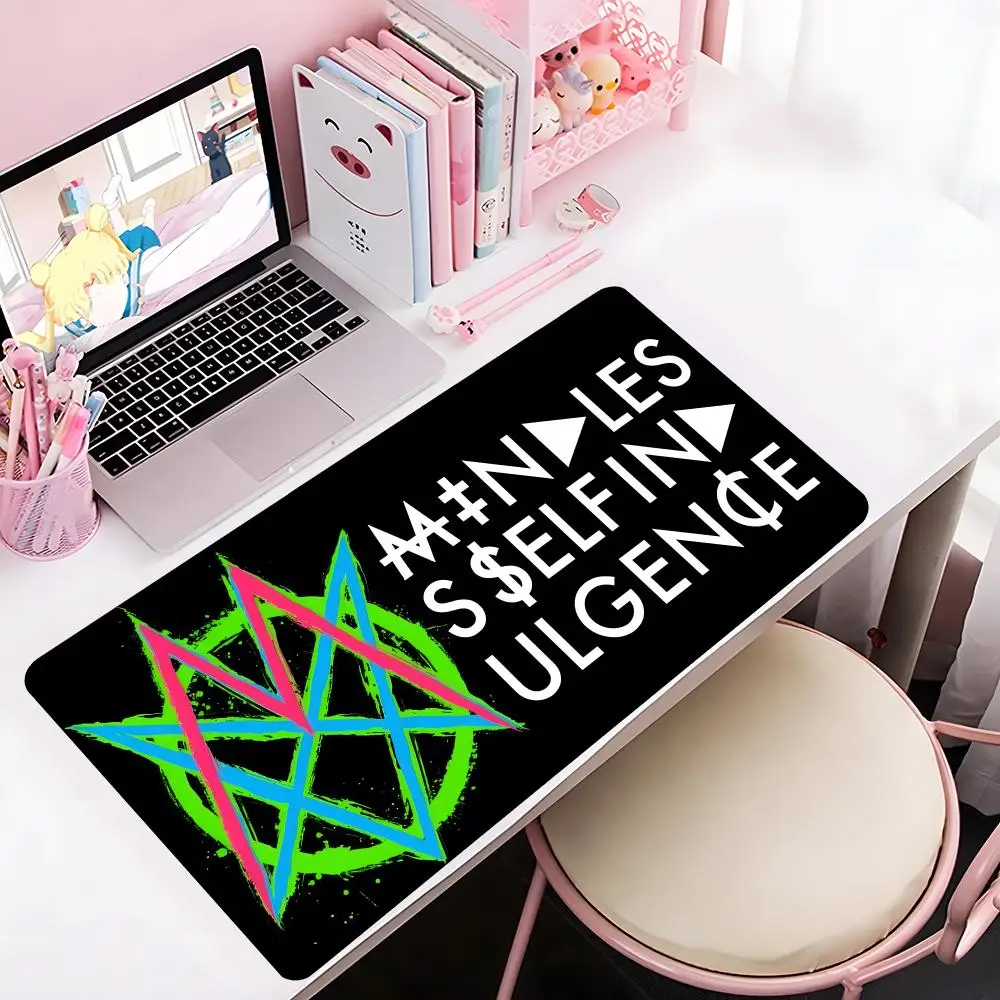 

Большой игровой коврик для мыши M-mindless S-self I-indulgence с прошитыми краями, утолщенный, для компьютера, клавиатуры, стола