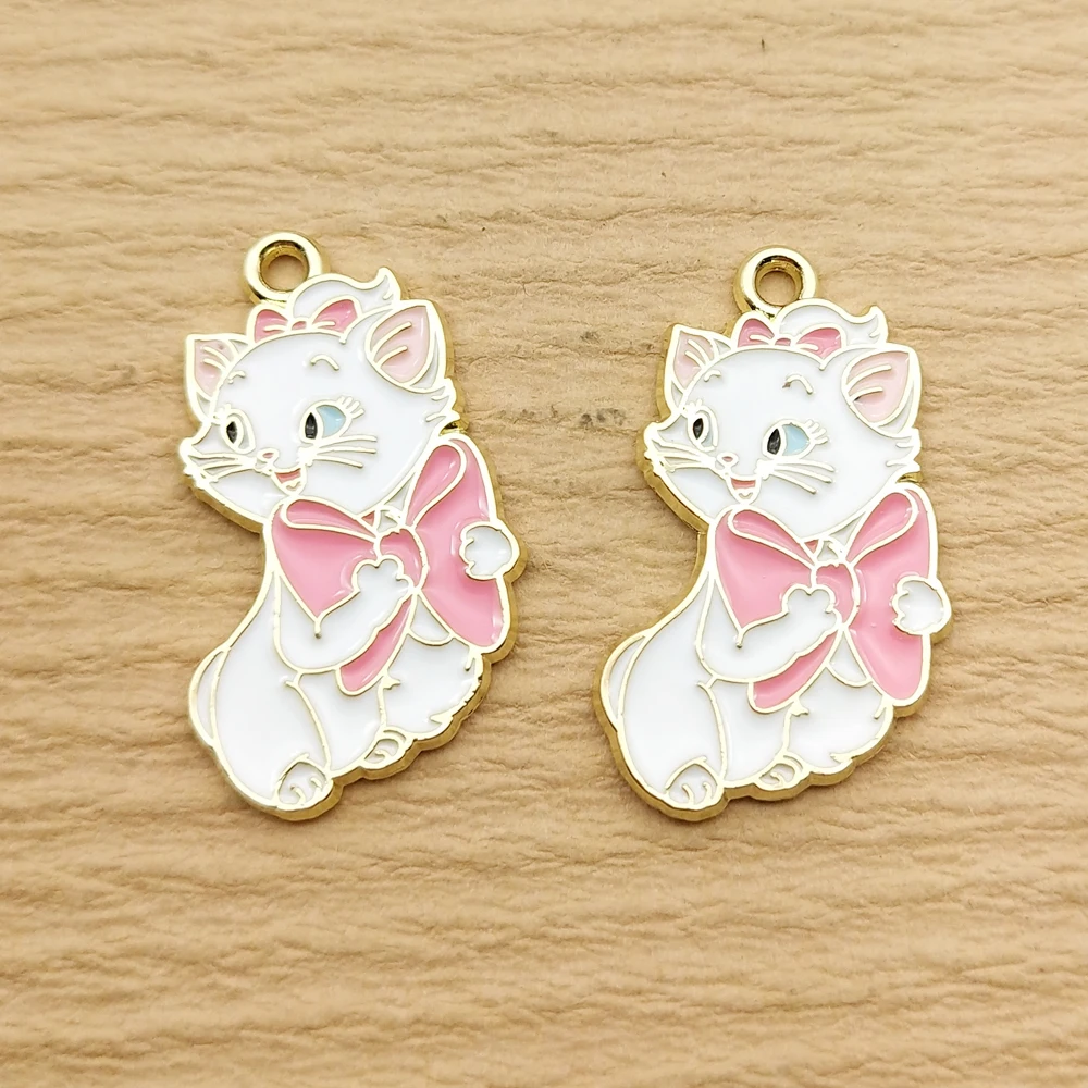 10pcs Cartoon Charm accessori per gioielli collana smaltata ciondolo orecchino fai da te forniture artigianali lega metallo placcato oro