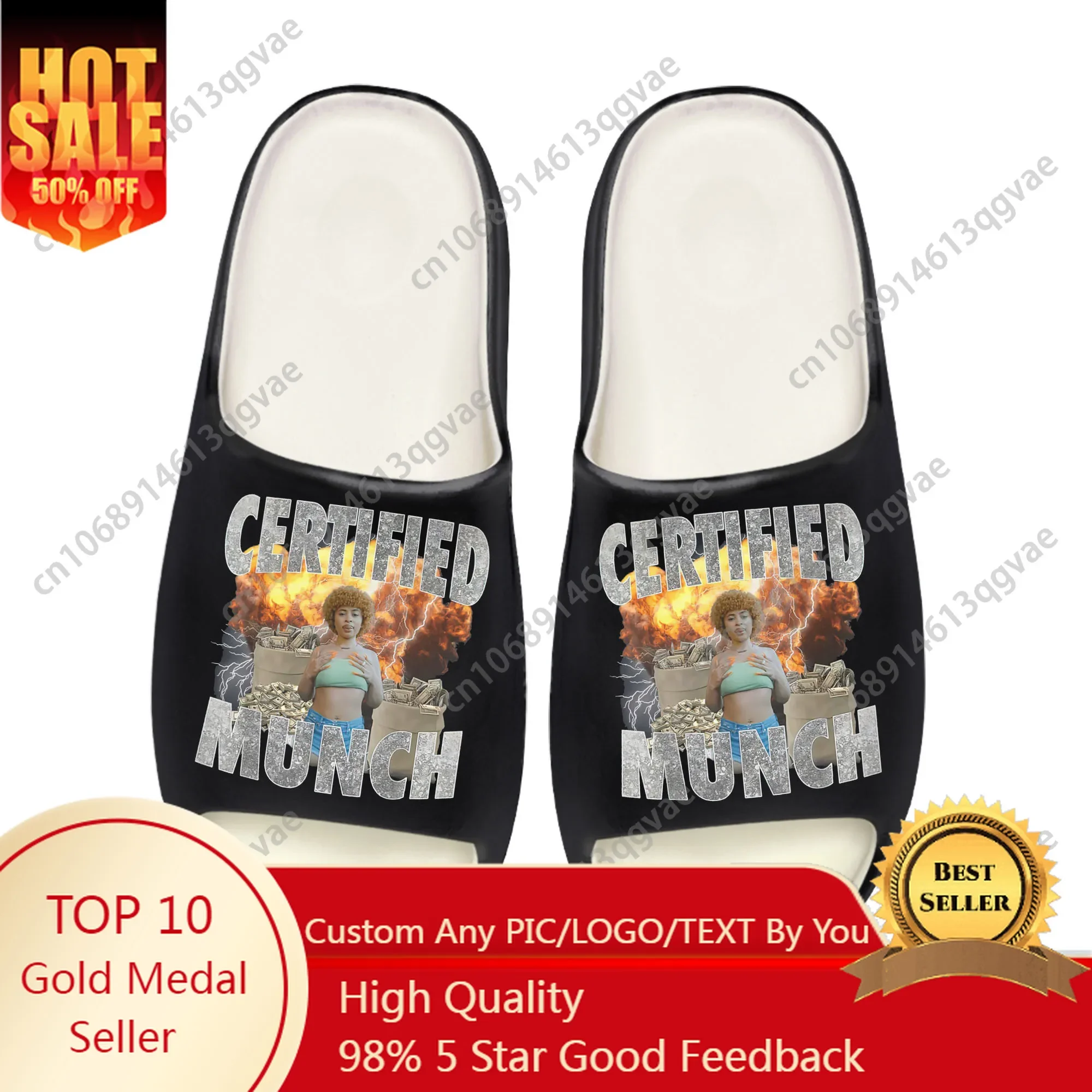 Ice Spice American Rapper Munch Soft Sole Sllipers Mens Womens Teenager Bathroom Home Clogs Custom Water Shoes on Sandals