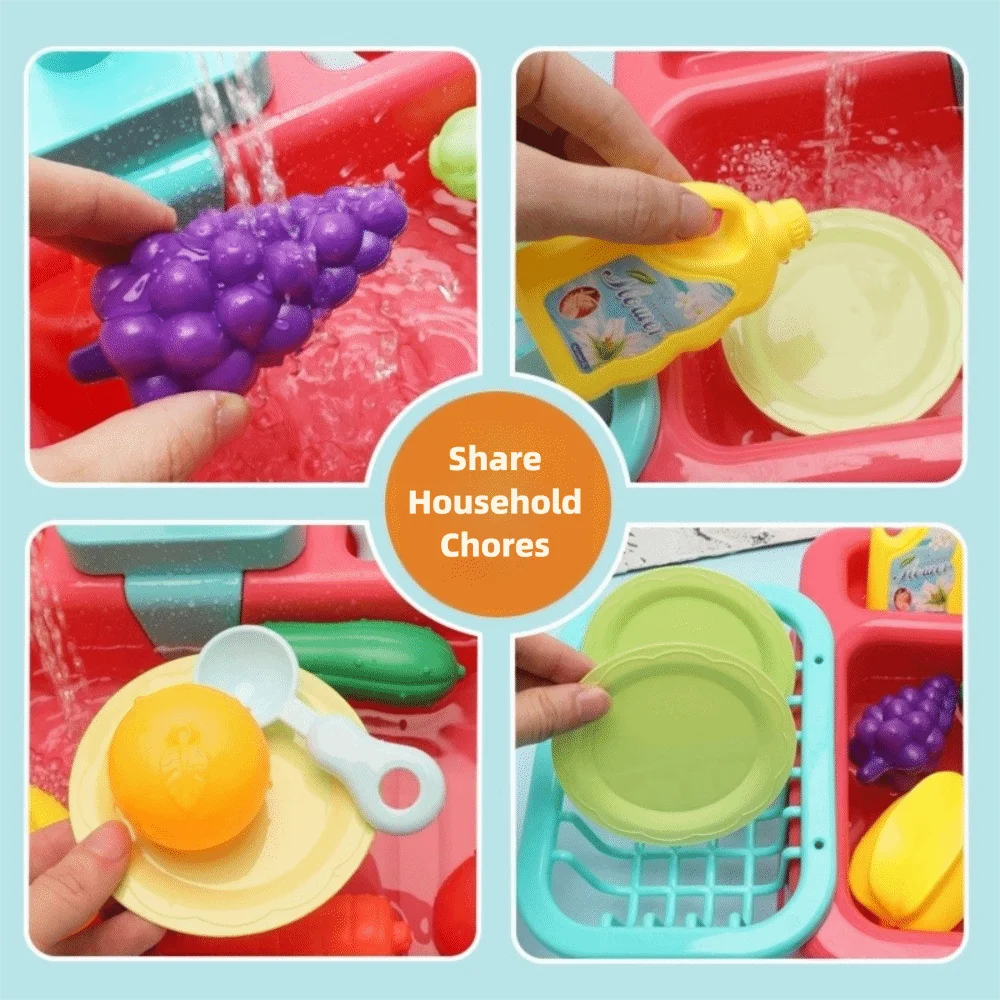 Un ensemble de jouets interactifs pour lave-vaisselle de haute qualité, jouet multifonctionnel intéressant, évier, jouet de Simulation de cuisine Durable pour enfants