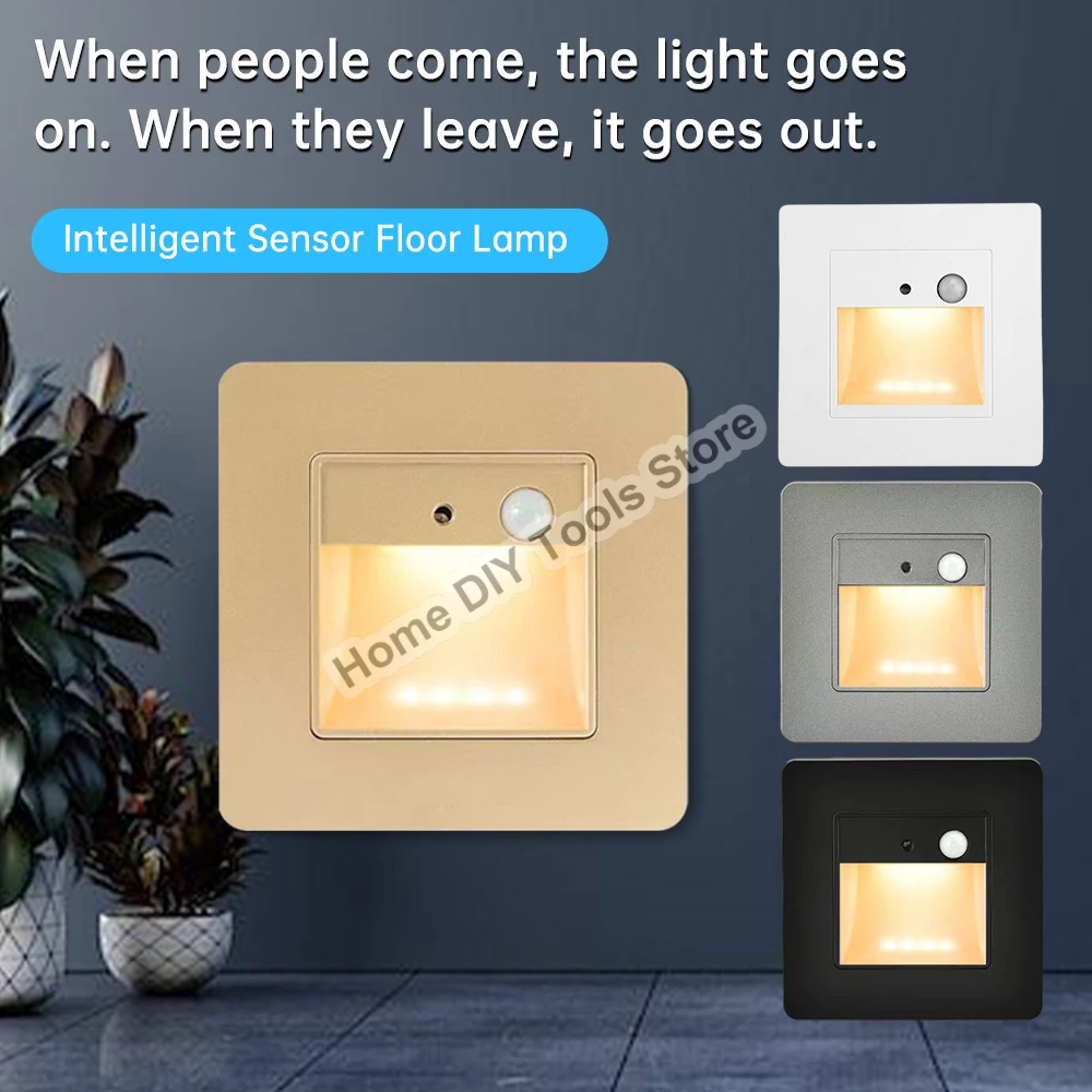 

Recessed LED Wall Lamp Motion Sensor Stair Case Light AC110V-240V Step Lamp Corridor Lighting Indoor Wall Lighting Night Light