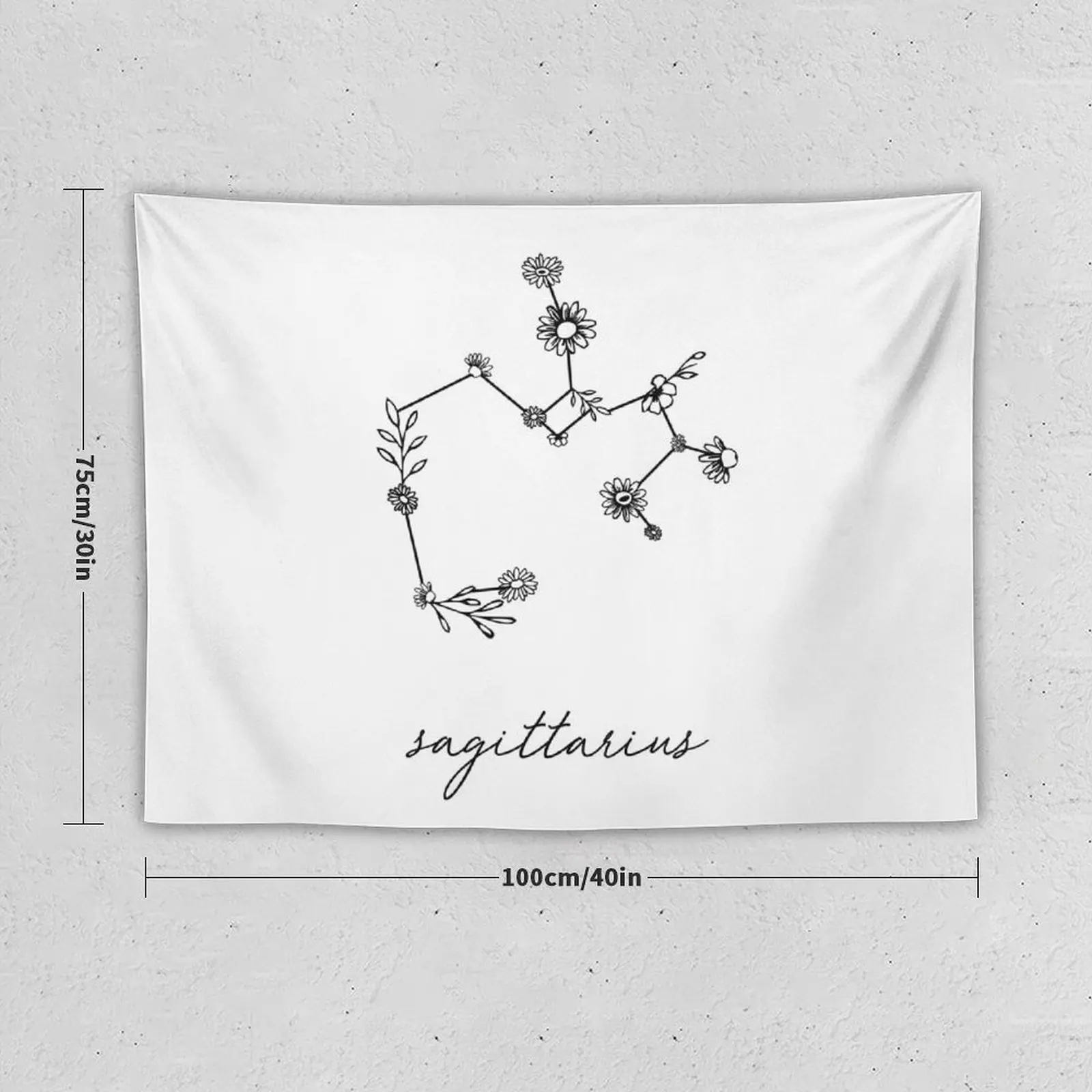 Sagittarius Zodiac Wildflower Constellation Tapestry Wall Decoration Items Bedrooms Decor Tapestry