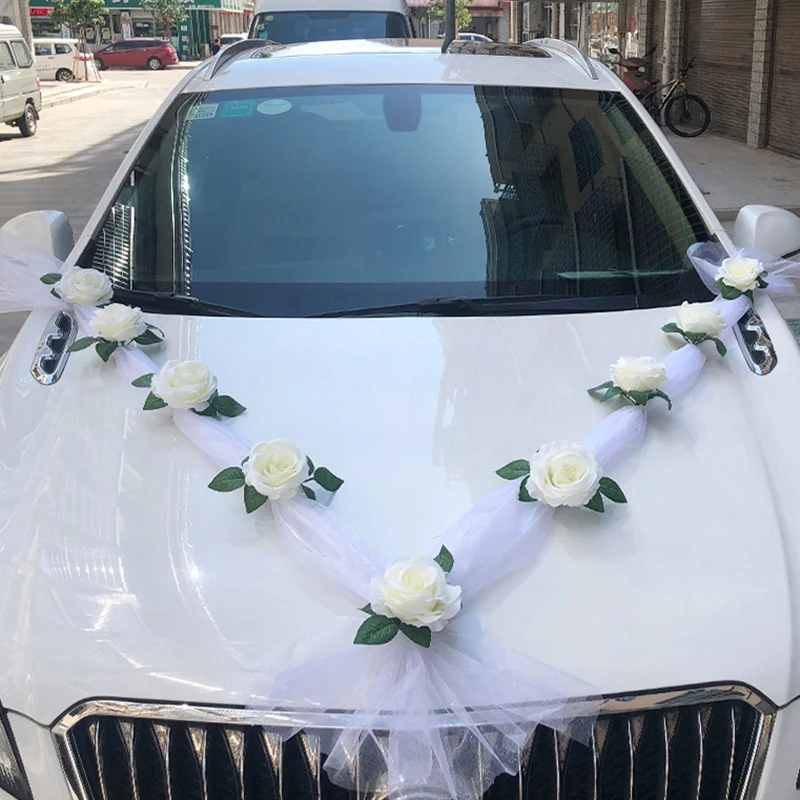 

Wedding car decoration car head artificial flower wedding supplies wedding main wedding car layout set creative personality flee