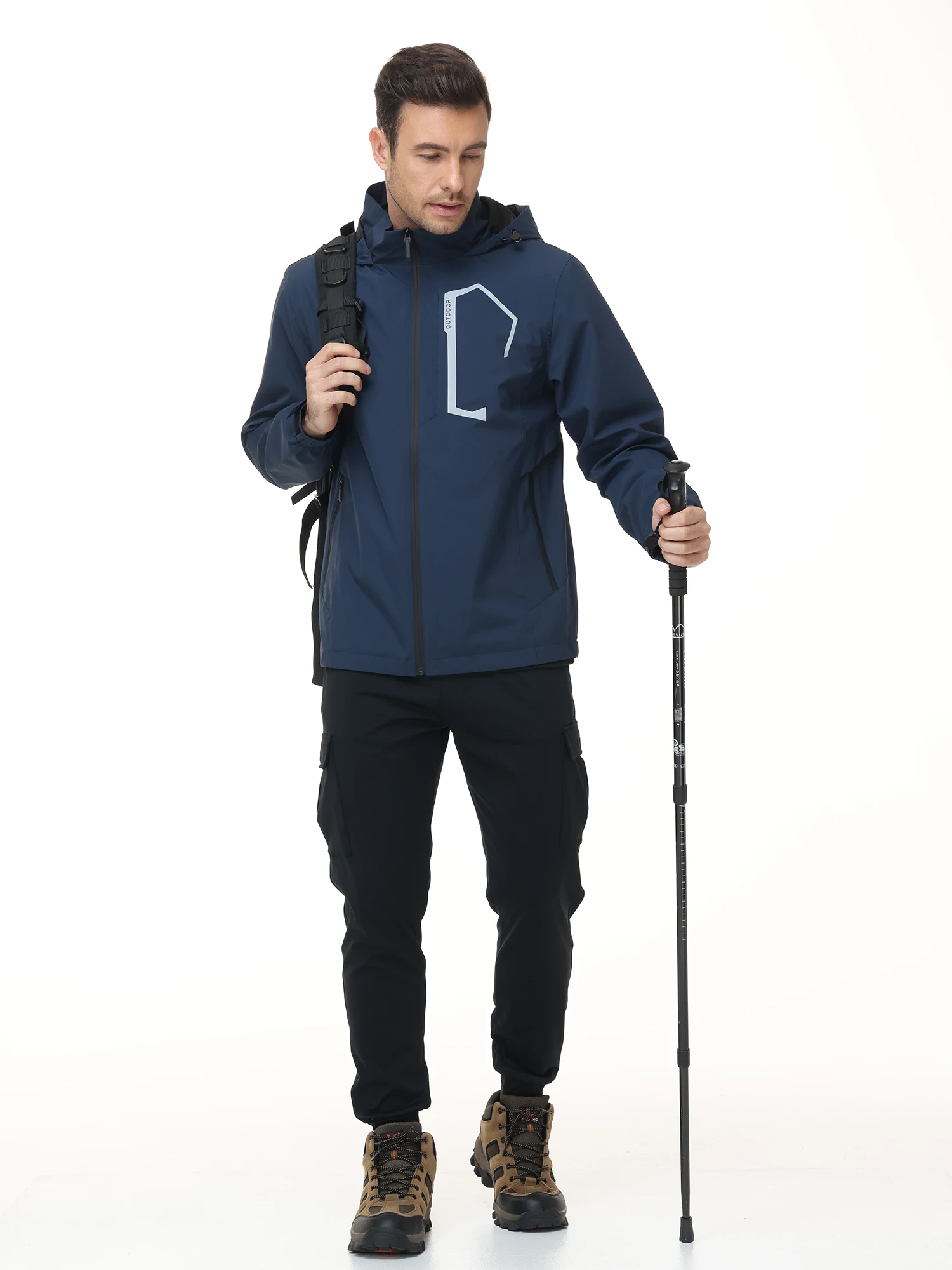 Sommer Herren Outdoor-Jacke Wasserdichte Regenjacke, Dünne Regenjacke mit Mehreren Taschen für Camping Wandern Radfahren Angeln – Detail 16